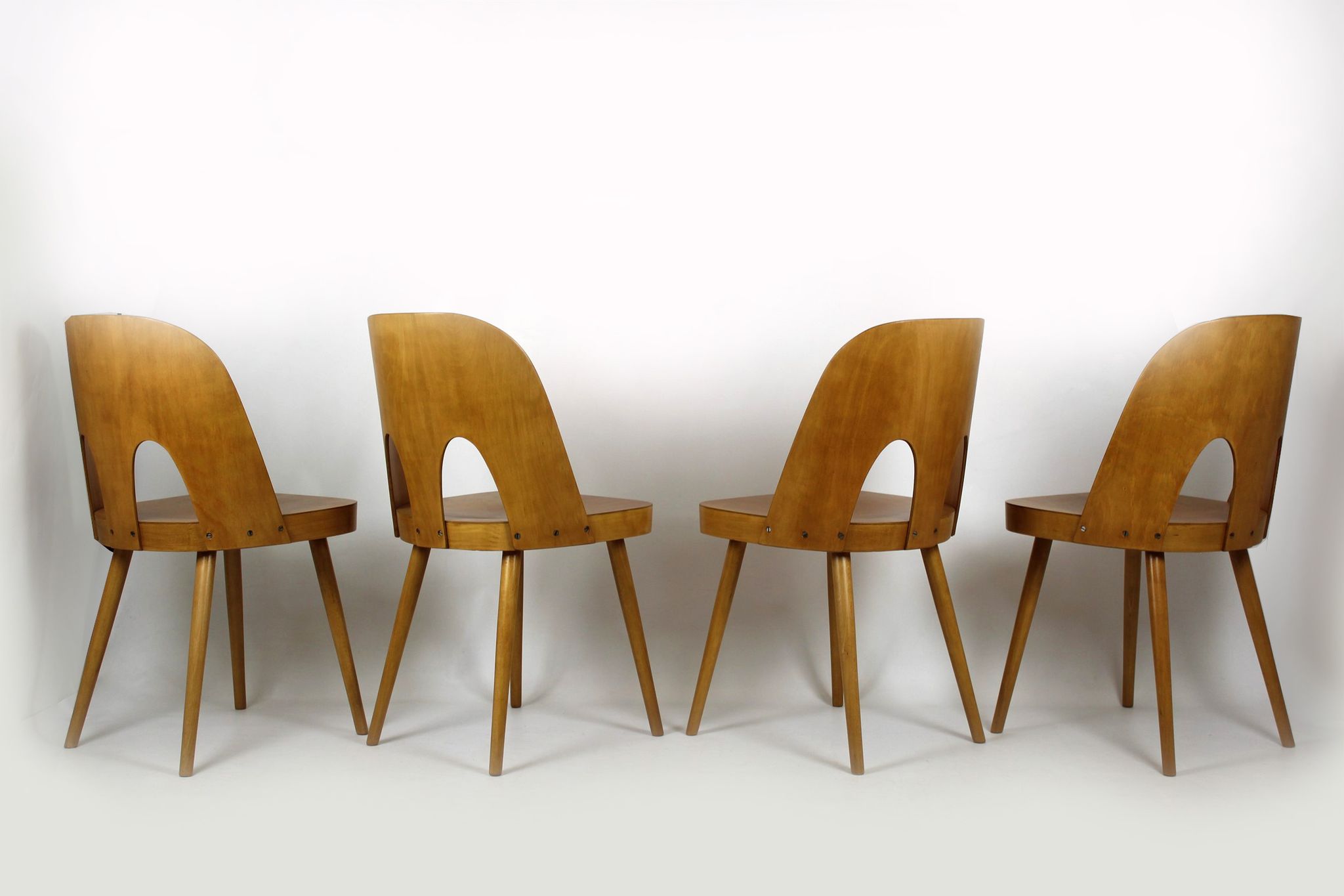 Wooden chairs by oswald haerdtl for ton (thonet), 1960s, set of 4