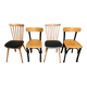 Serie de 4 anciennes chaises bistrot en bois