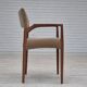1960s, Danish chair, solid teak wood, furniture velour.