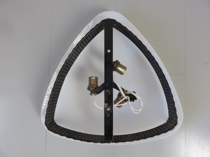 Perspex and expanded metal wall light from the 50s and 60s