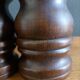 Wooden pepper mill and salt shaker set