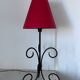 Wrought iron spiral lamp