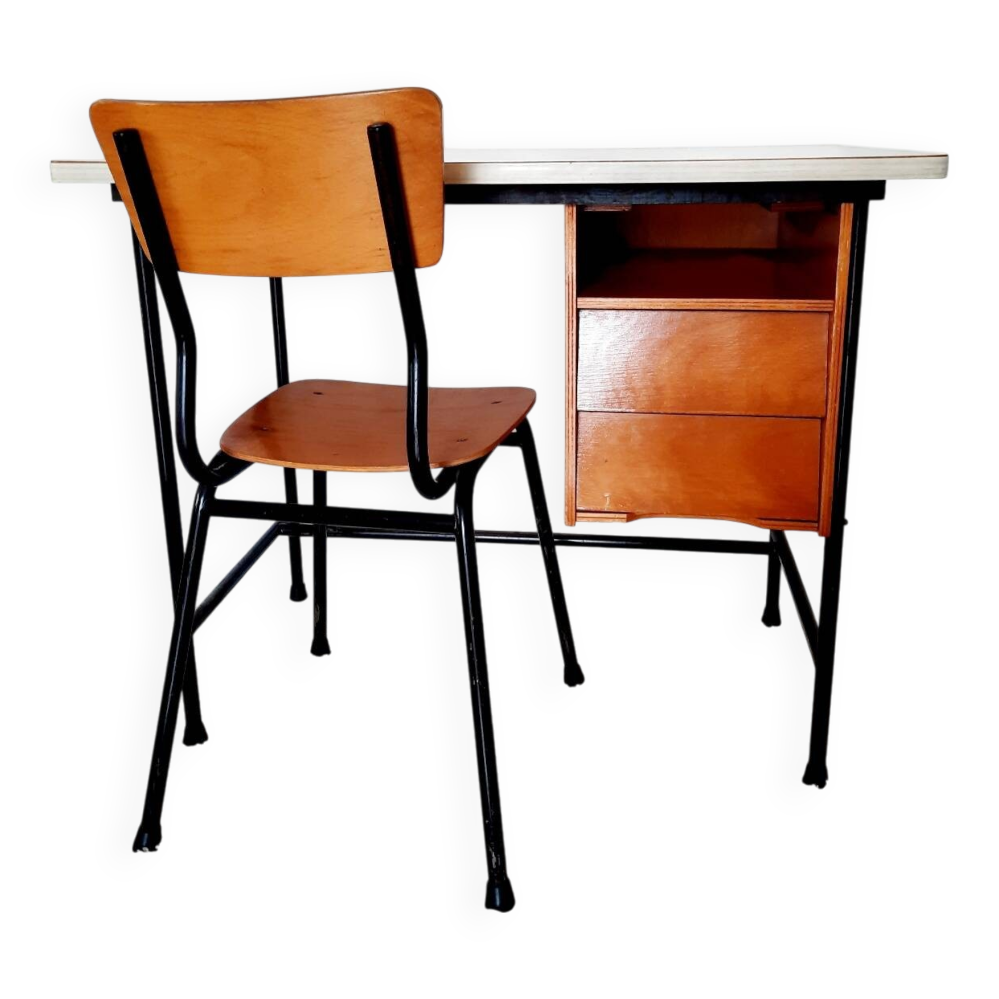 Bureau bois vintage années 50s