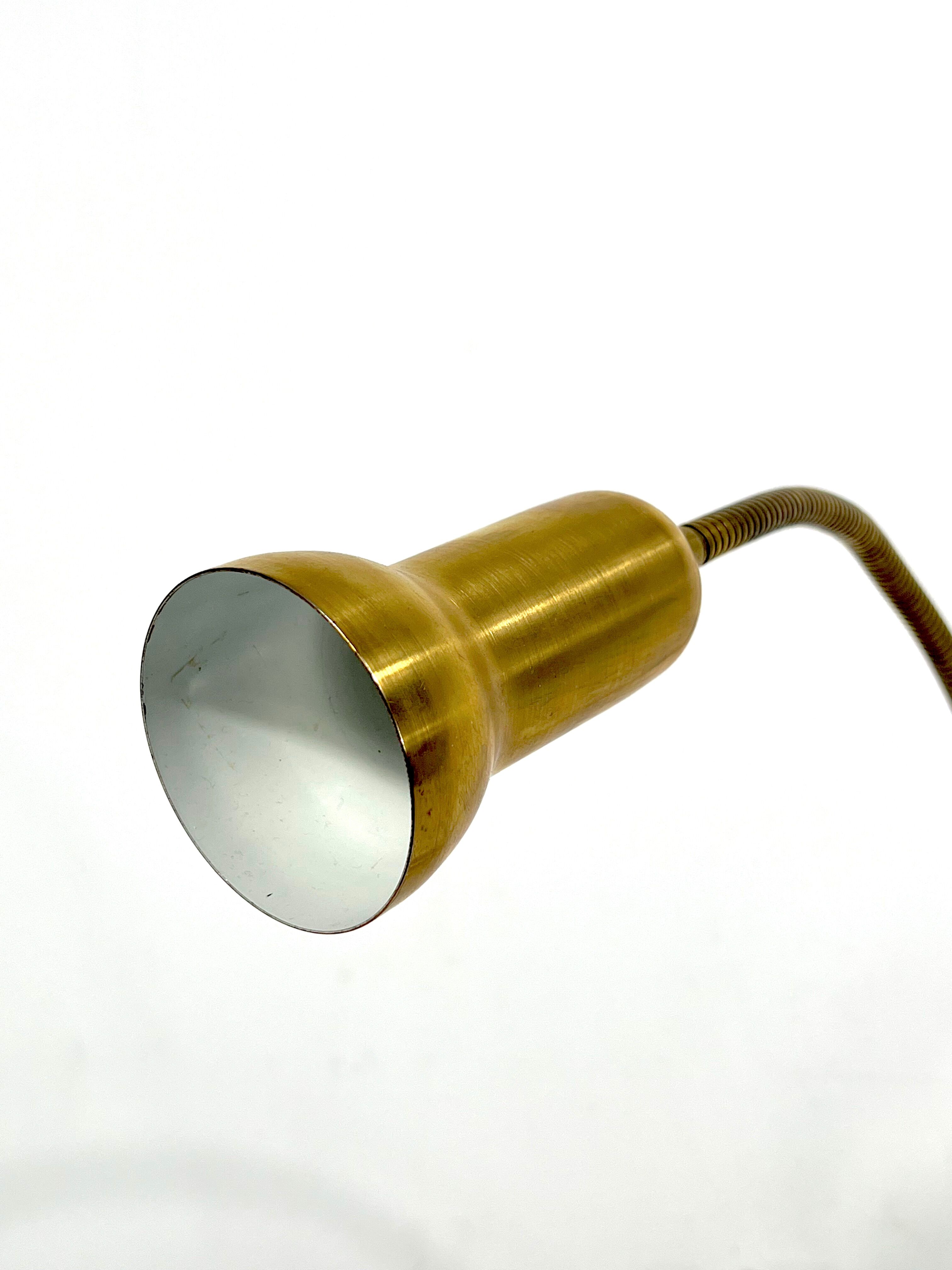 Vintage Italian adjustable brass table lamp from 60s
