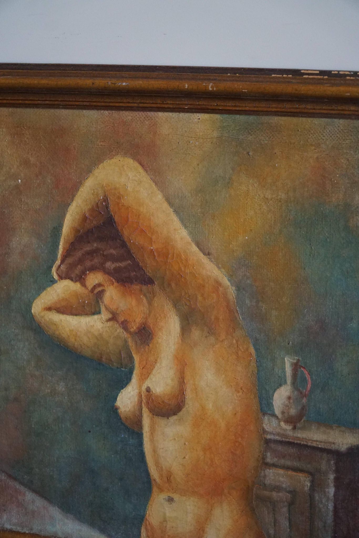 Large oil painting on canvas, unknown Danish artist, late 1800s.
