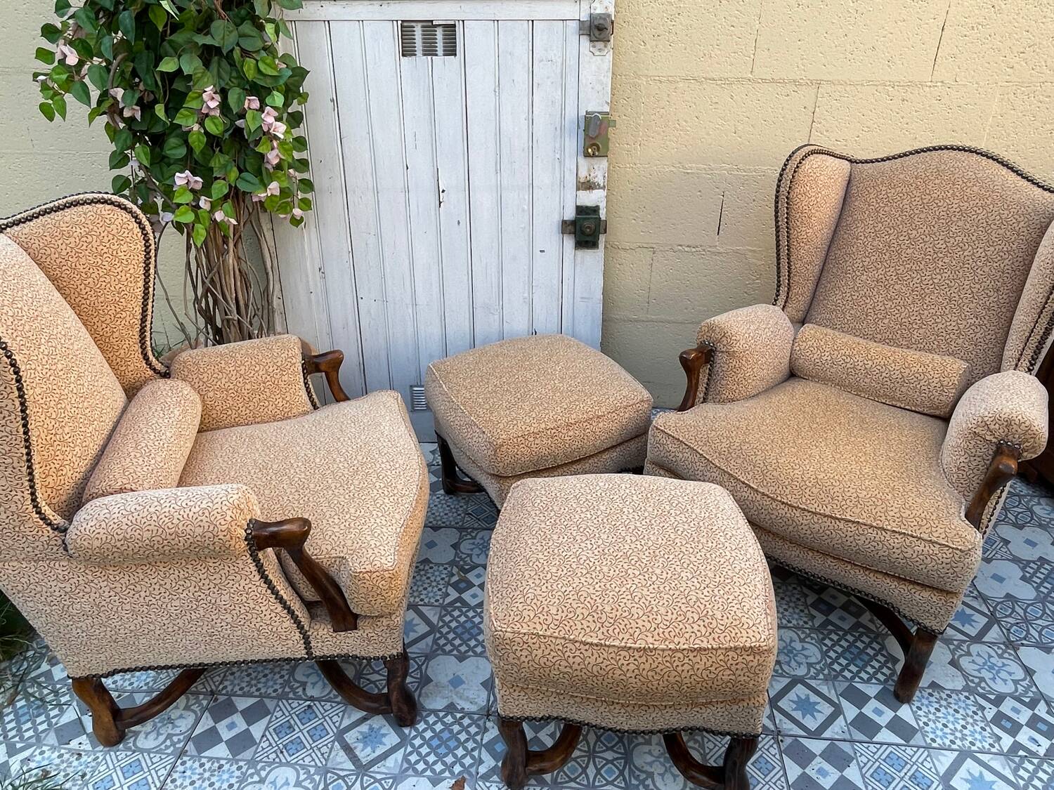 Pair of Bergère armchairs