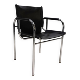 Strässle HE leather lounge chair by Hans Eichenberger