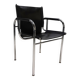 Strässle HE leather lounge chair by Hans Eichenberger