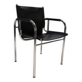 Fauteuil lounge en cuir Strässle HE de Hans Eichenberger