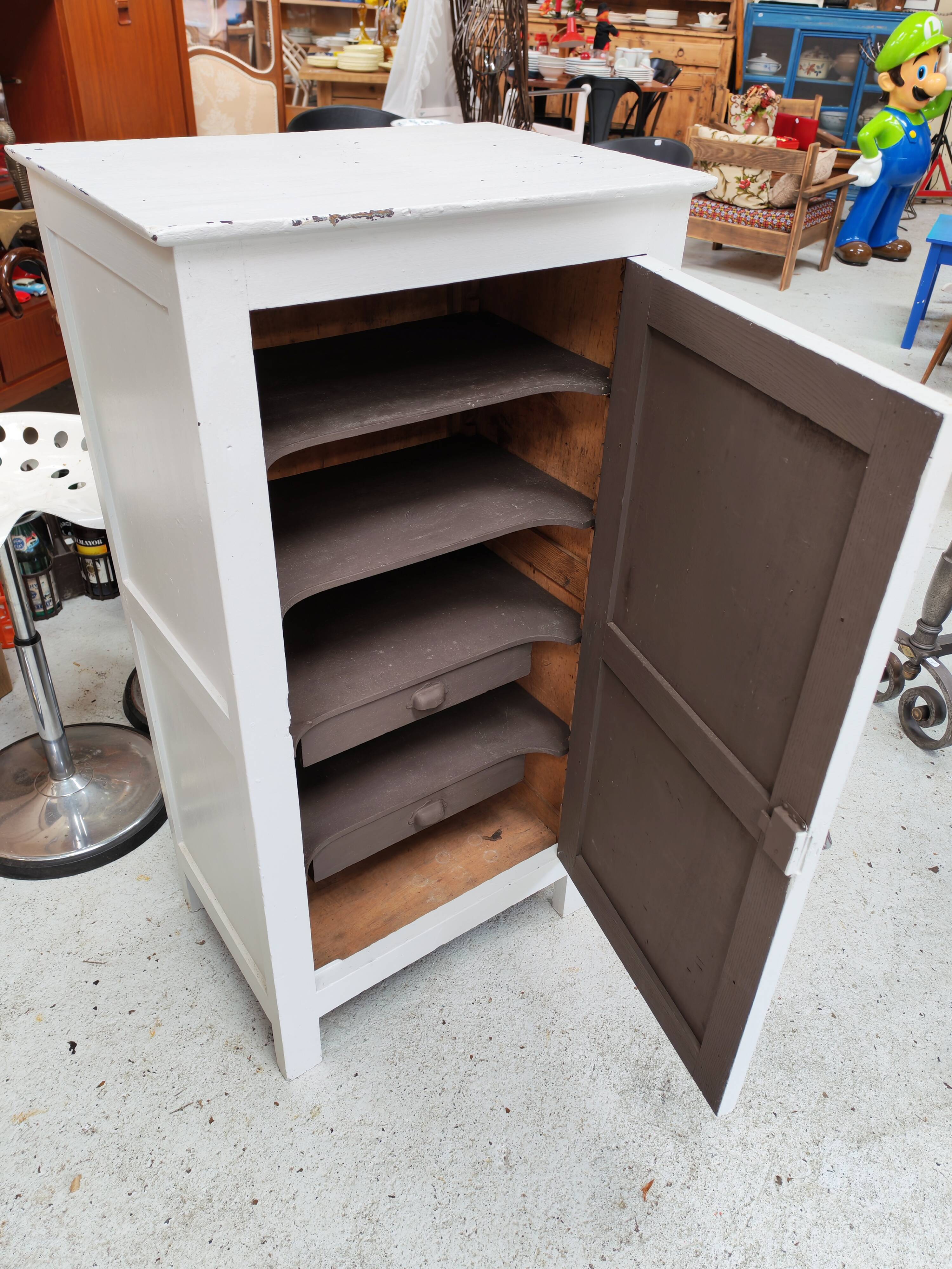 Title: Small Two-Tone Work Cabinet – 1950s