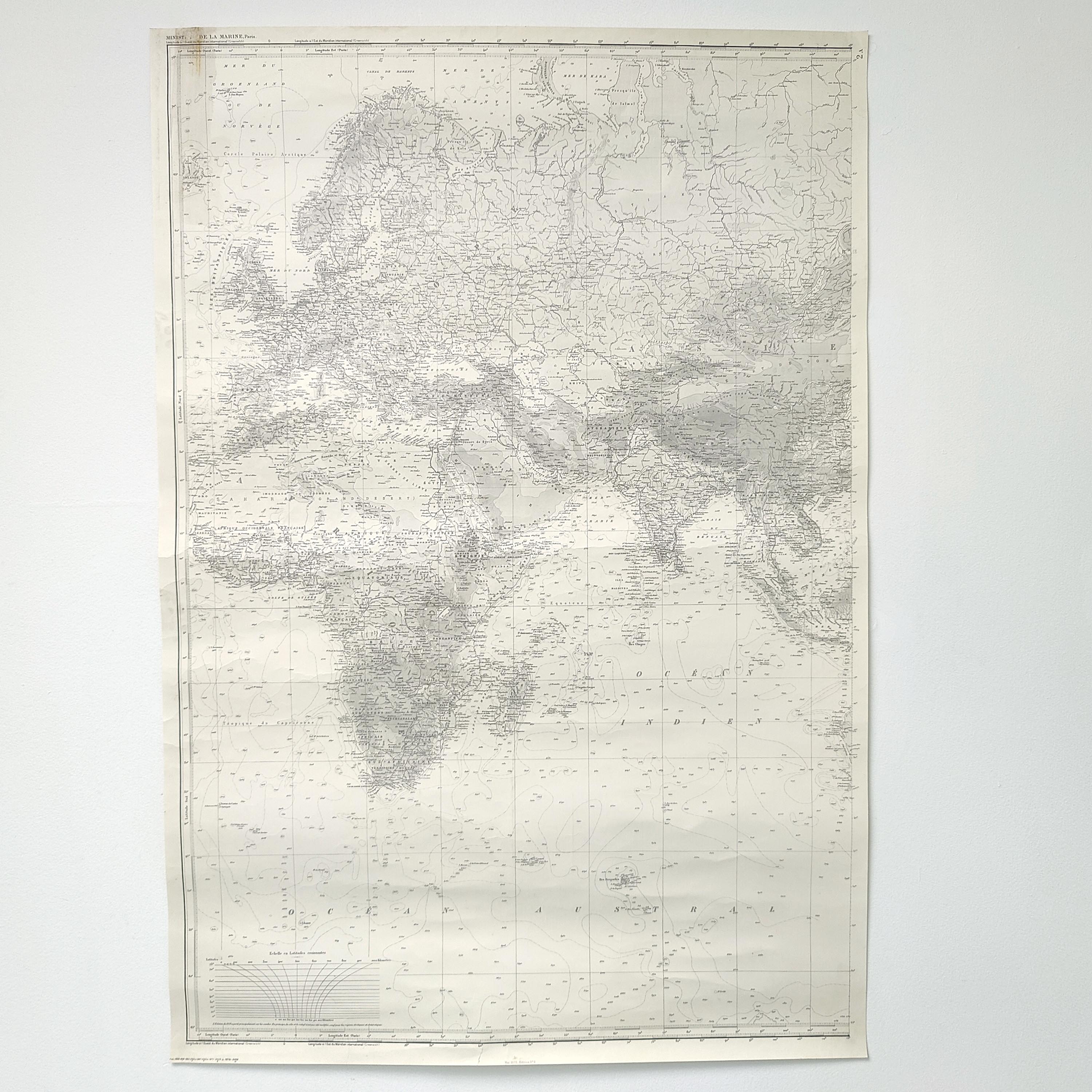 Carte de l'Europe Afrique et Asie 1939