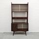 Vintage sideboard wall cabinet with glass sliding doors