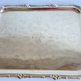 Old flat tray of service Christofle model rockeries silver metal