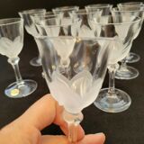 12 liquor glasses 50 cl in Arques crystal J G Durand model Florence