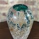 Vintage enameled blown glass vase 80'S Ht 27
