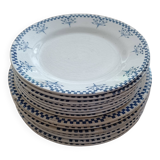 Set of Creil-Montereau Damier plates