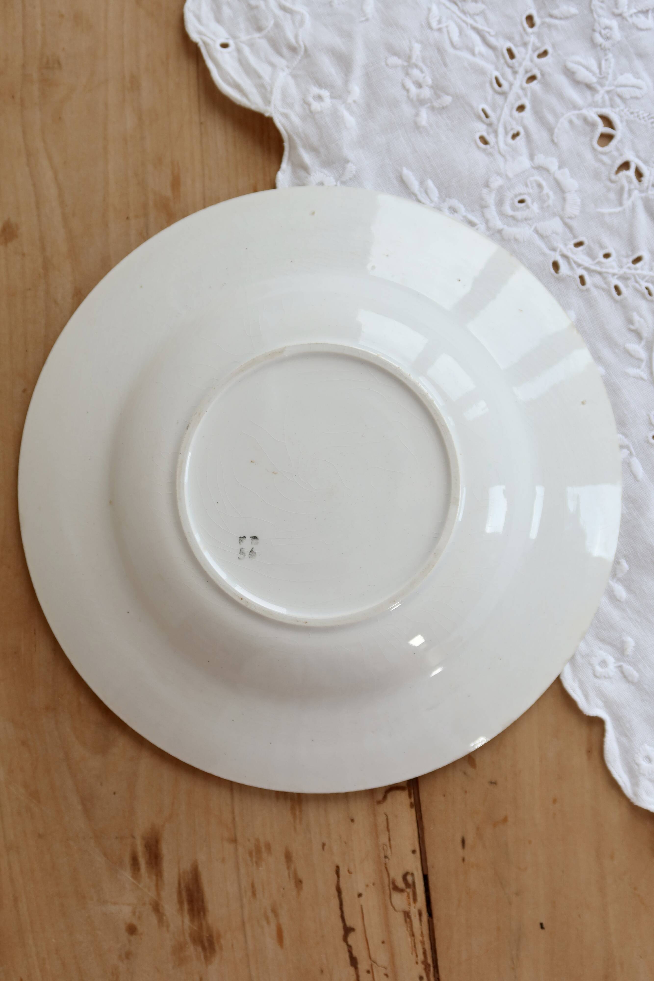Vintage deep plate Moulin des Loups model Brown Tablecloth