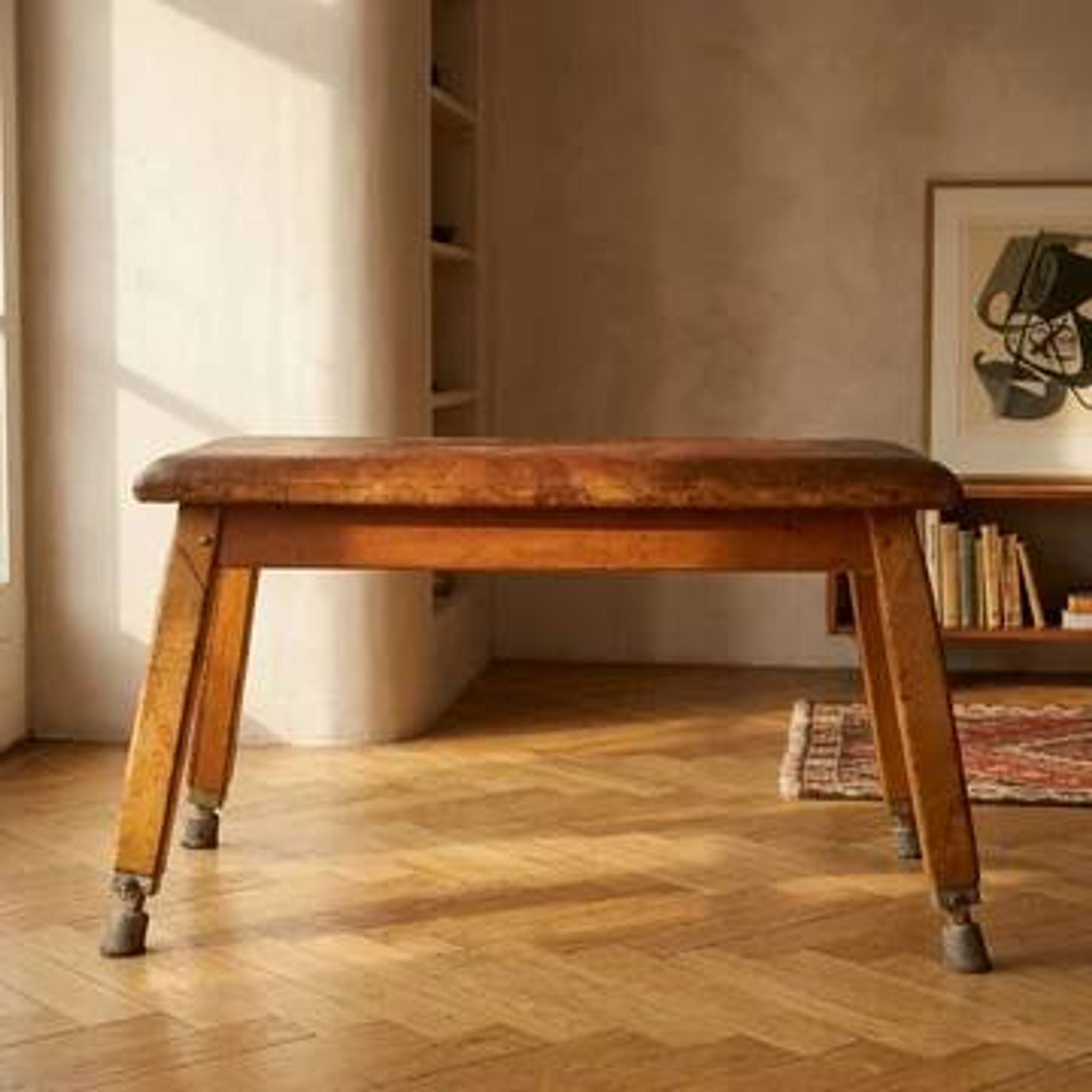 Gym bench vintage wood 1950s Czechoslovakia