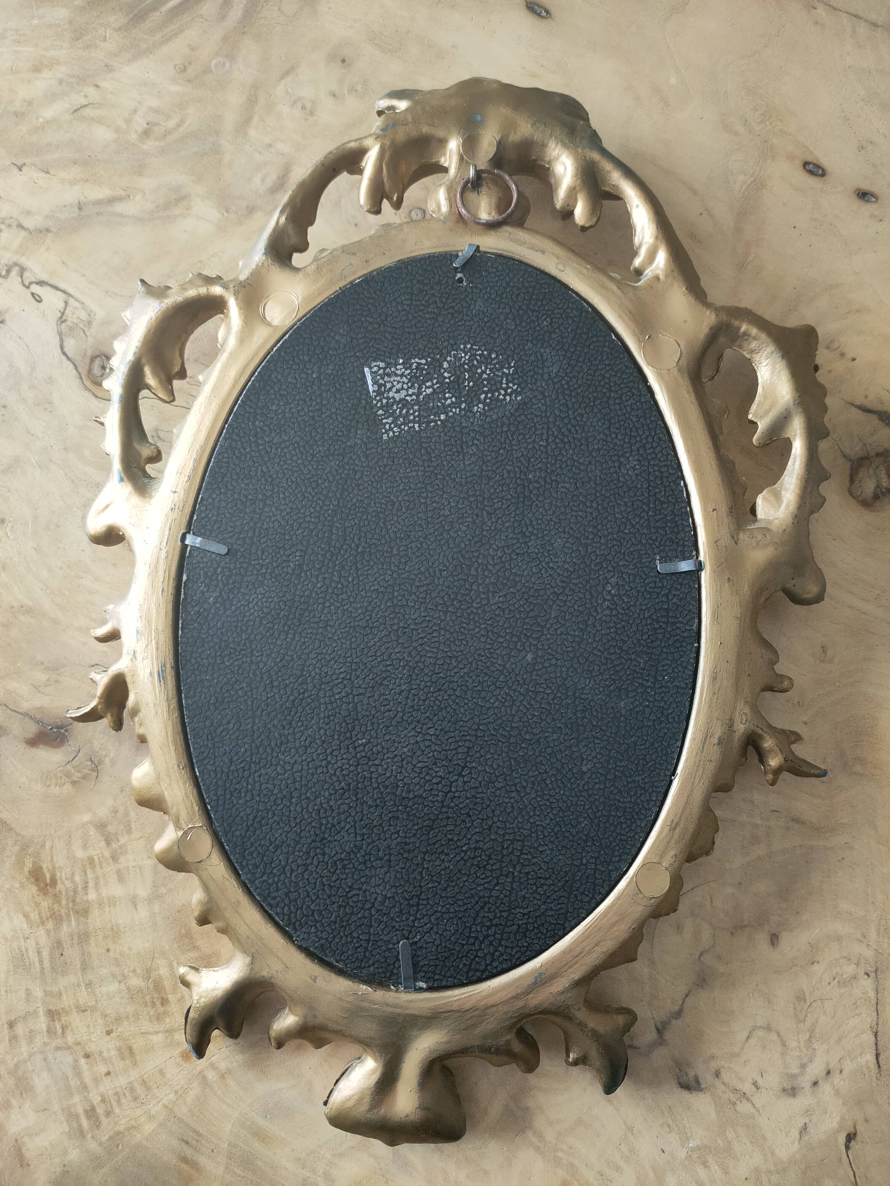 Old mirror gilded resin 29x19 cm