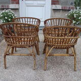 4 rattan basket chairs