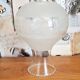 Vintage french glass replacement shade floral decoration frilled top edge 3650