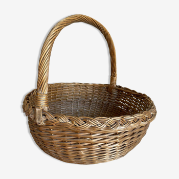 Old round wicker basket