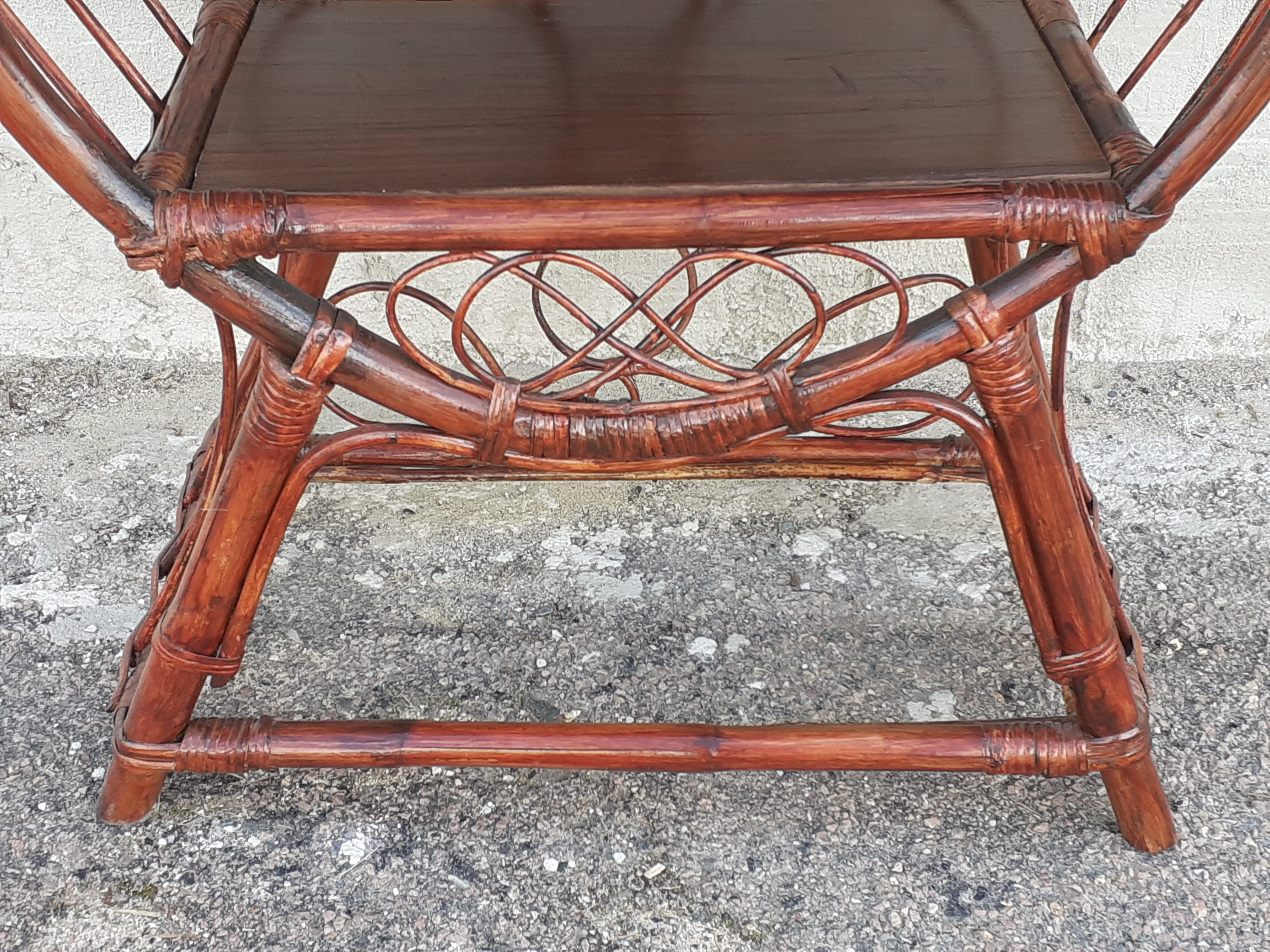 Round rattan library.