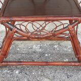 Round rattan library.