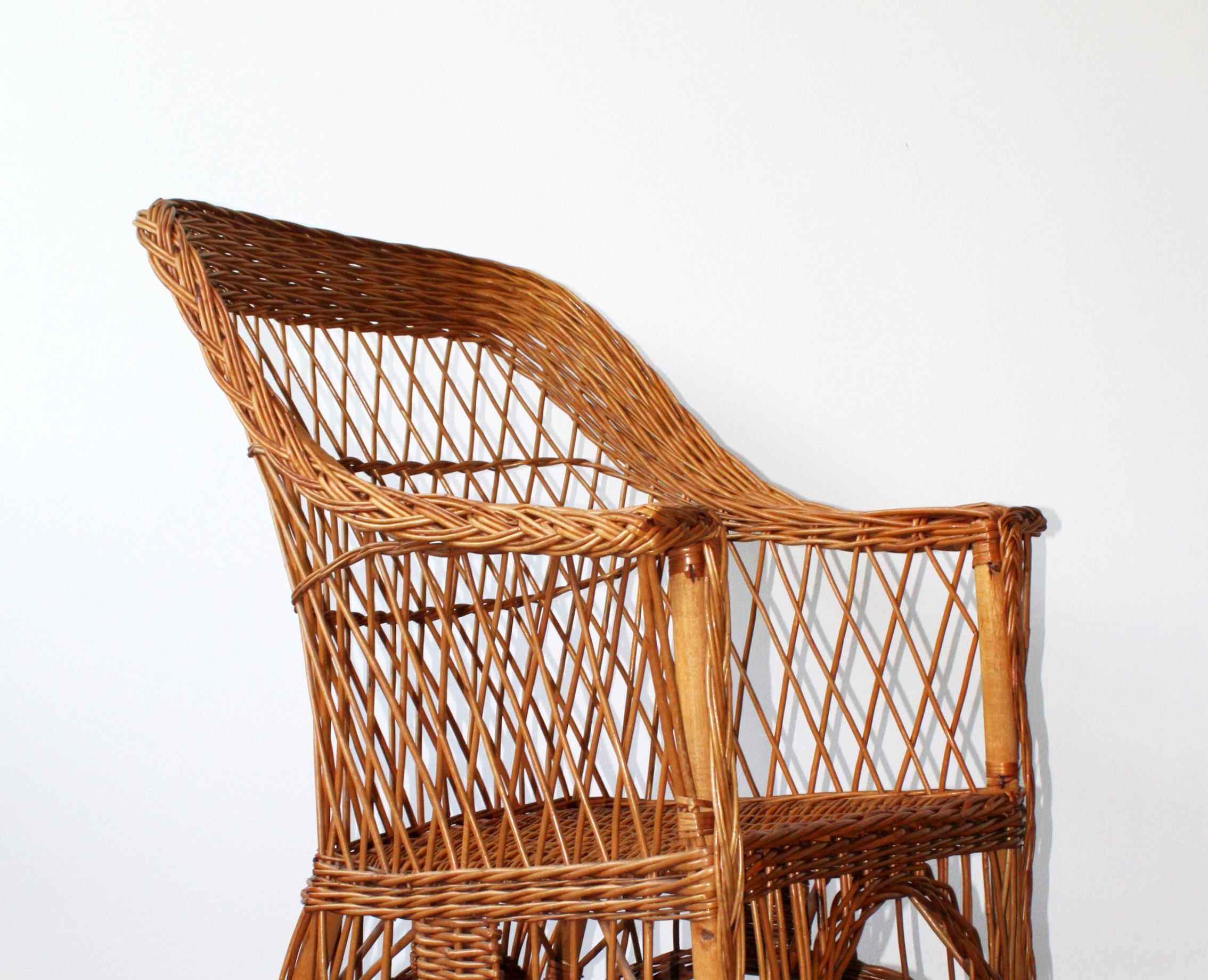 Fauteuil en rotin tressé