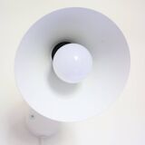 Pair of Scandinavian wall lights, white and gold metal