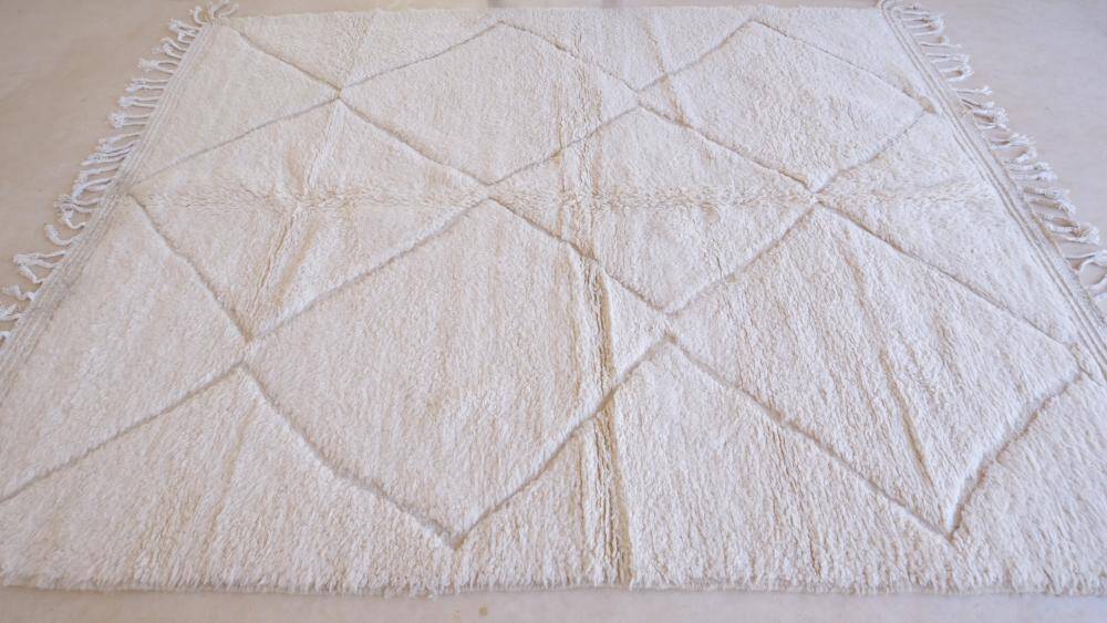 Tapis Blanc Beni Ourain - 297 x 224 cm