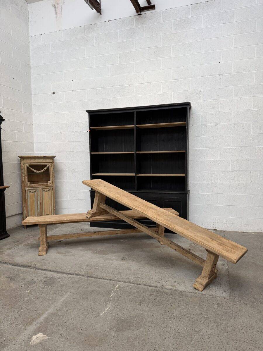Pair of solid oak benches