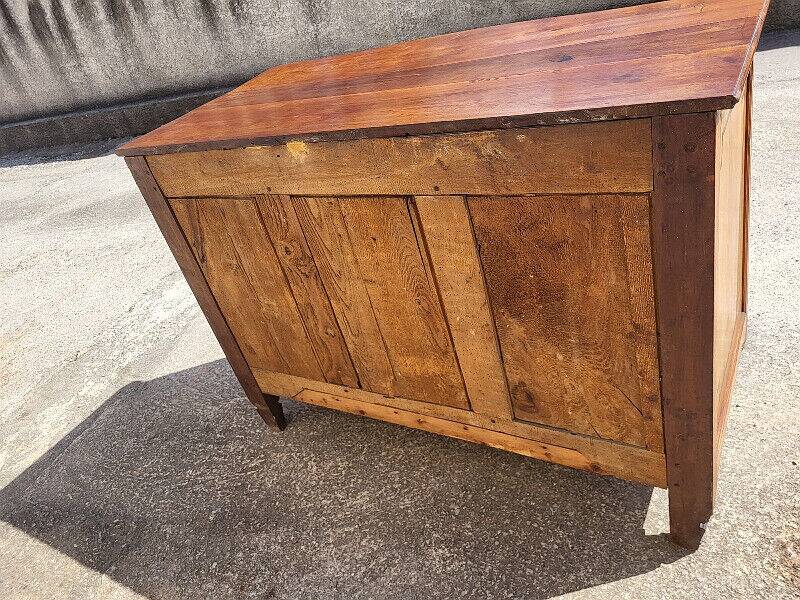 Transition louis xv louis xvi chest of drawers in cherry wood 4 drawers from the 18th century