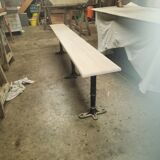 Ensemble table et bancs bois et fonte