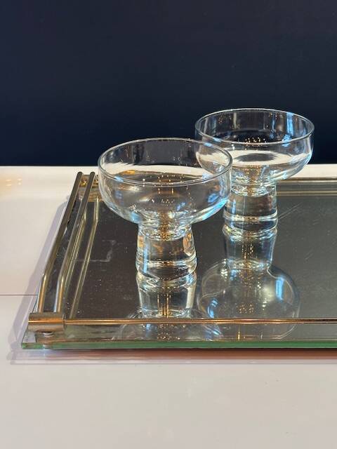 Plateau miroir vintage 1950