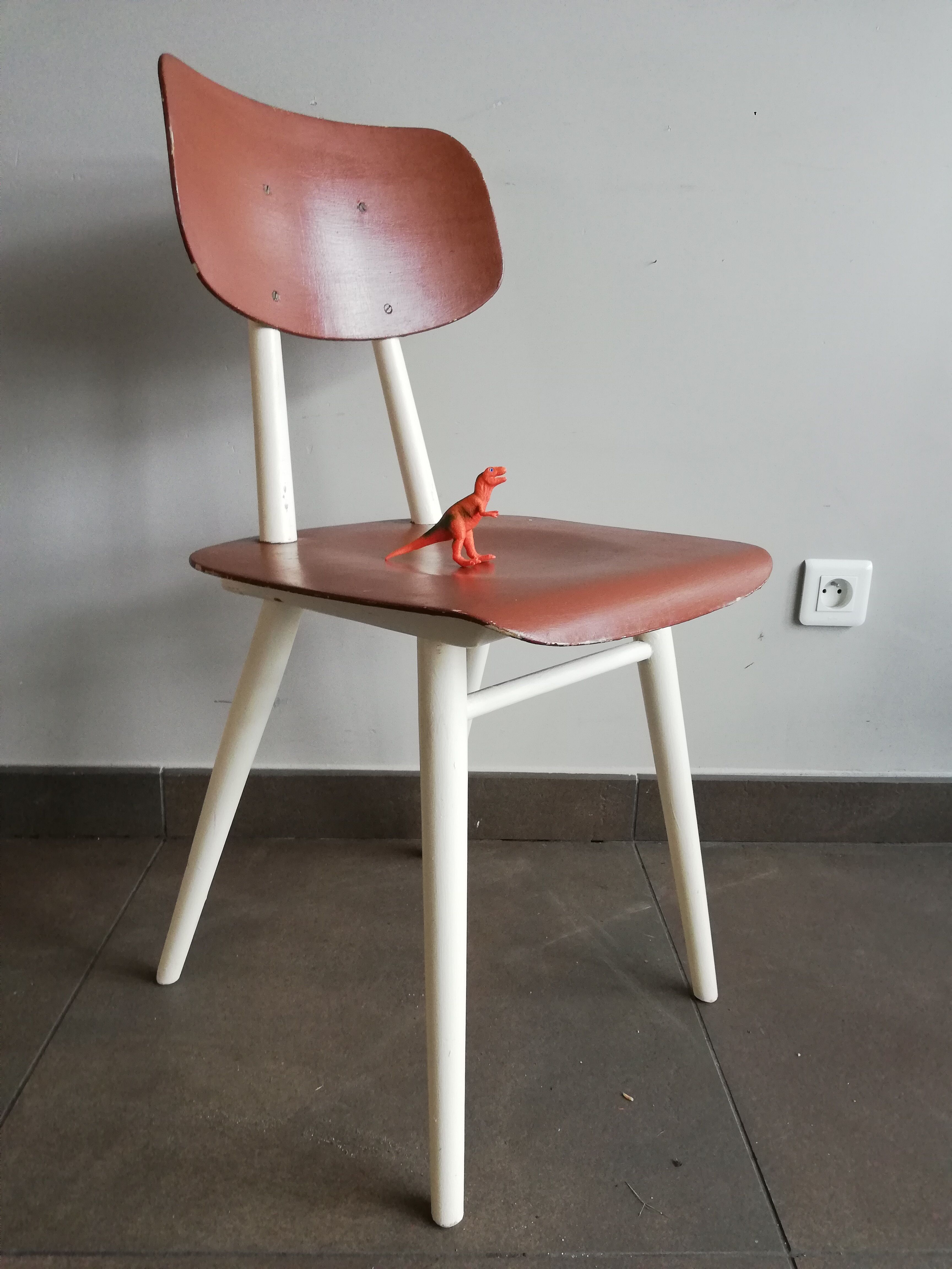 2 vintage Czech wooden chairs, Ton ex Thonet, 1960