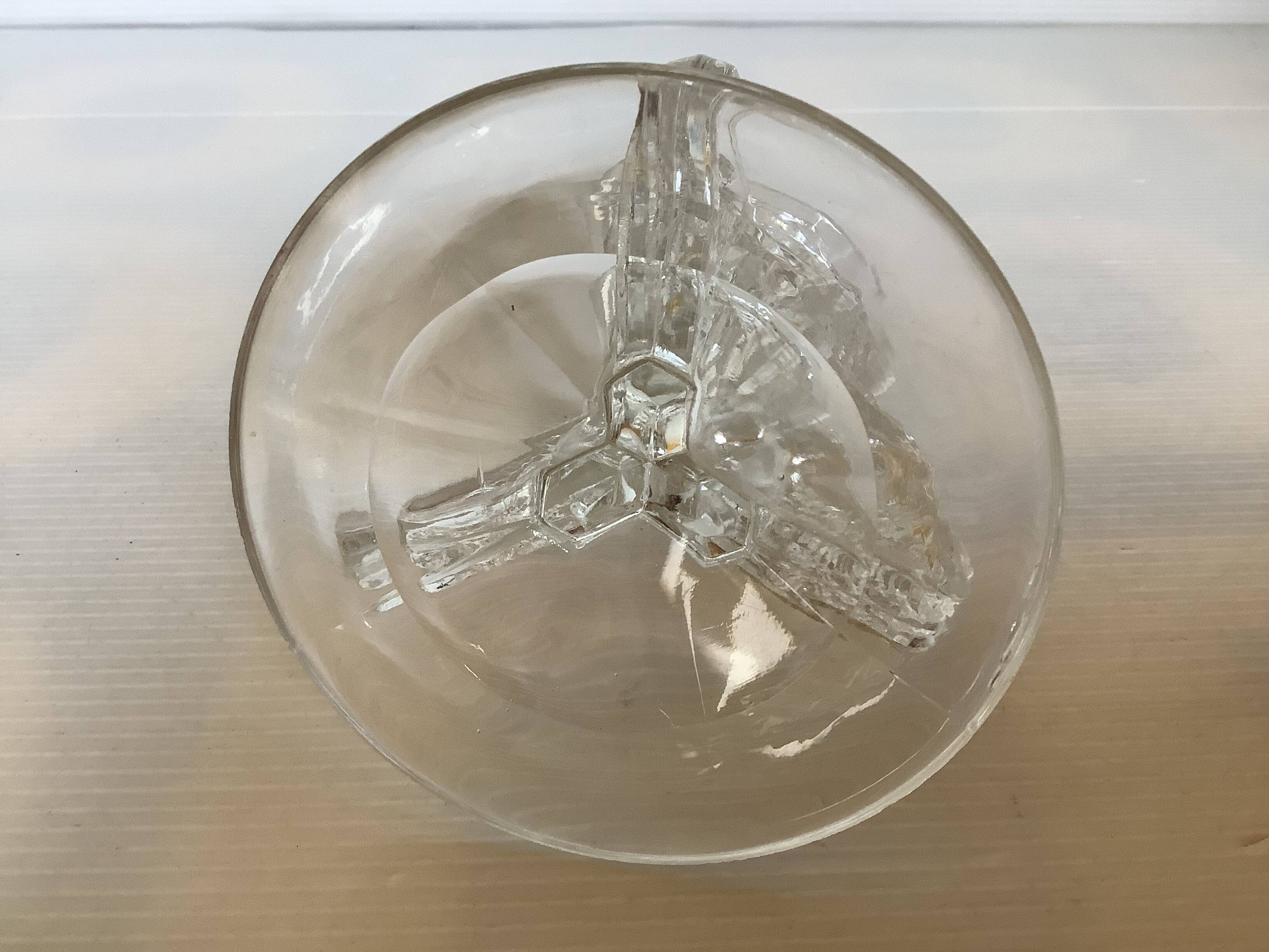 Candle holders flowers butterfly wings moulded glass