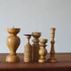 Bougeoirs scandinaves en bois, lot de 5