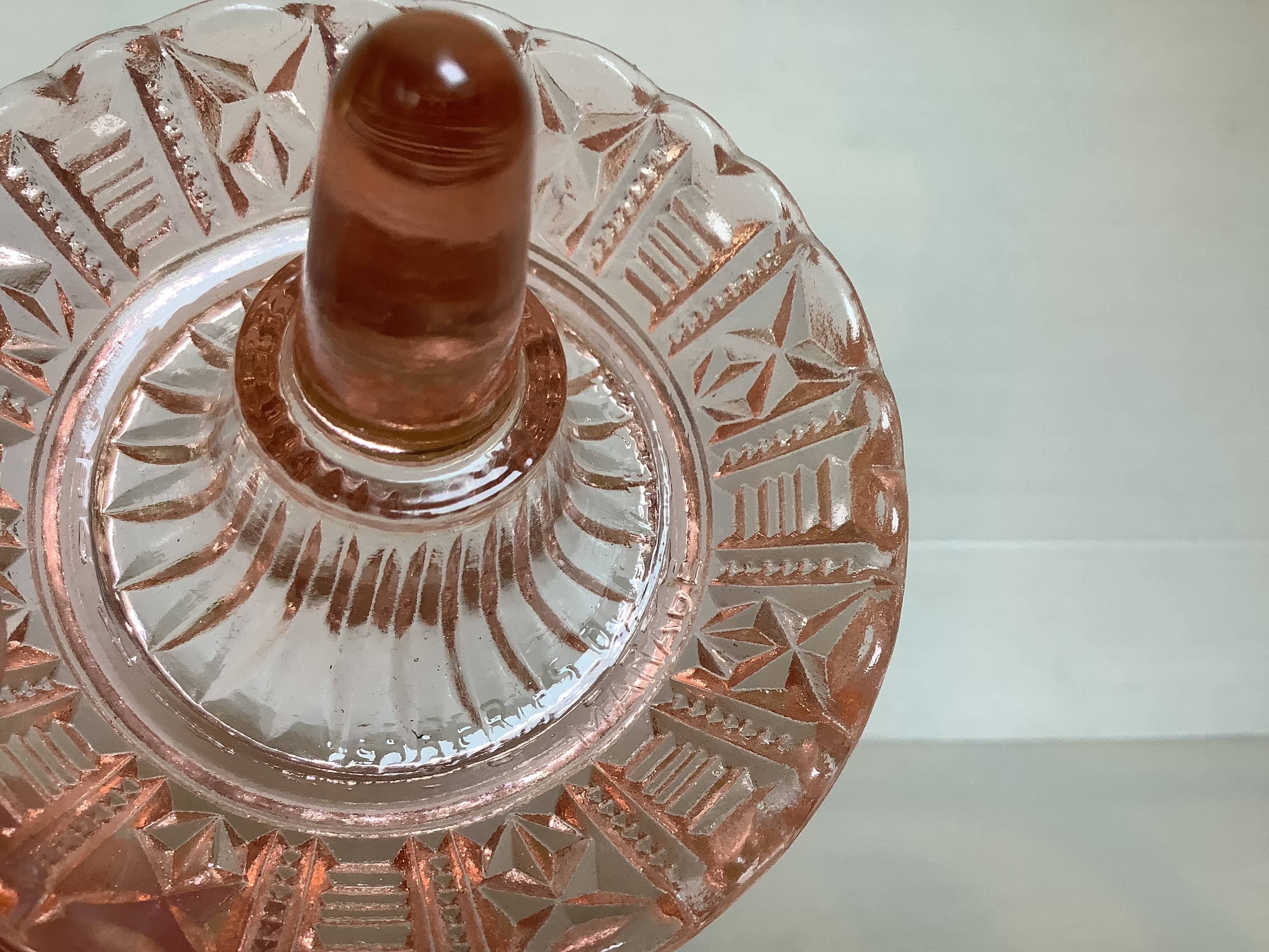 Old pink ring glassware from Scailmont Belgium
