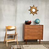 Chest of drawers teak vintage feet spindles 1950s