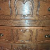 Louis XV style solid oak chest of drawers