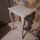 Console in gray painted wood with a lower tray