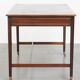 Writing desk/desk on wheels in English style with a blue leather top