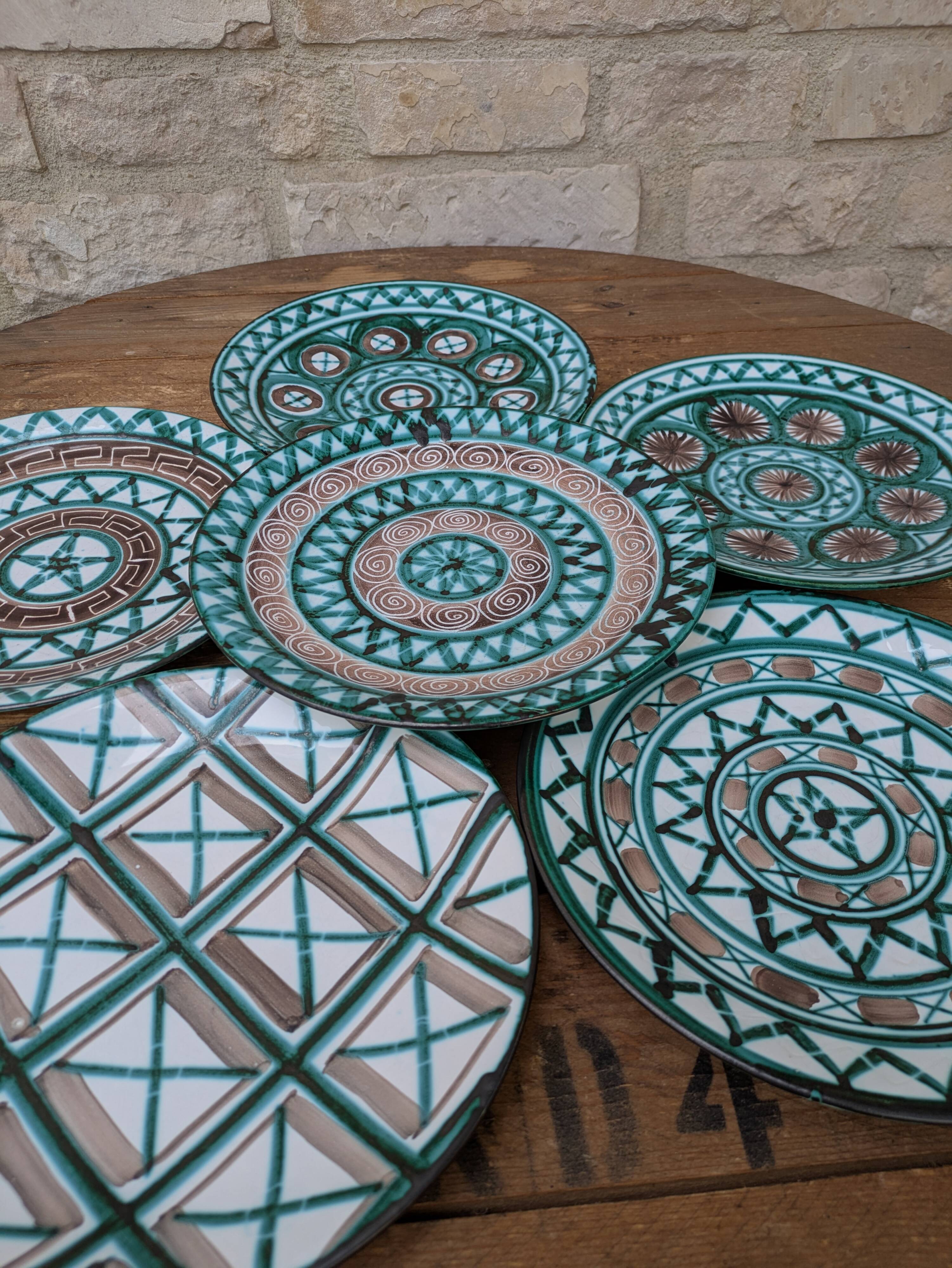 Set of 6 old Robert Picault dinner plates 24cm