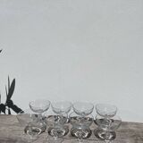 8 antique blown glass cocktail glasses