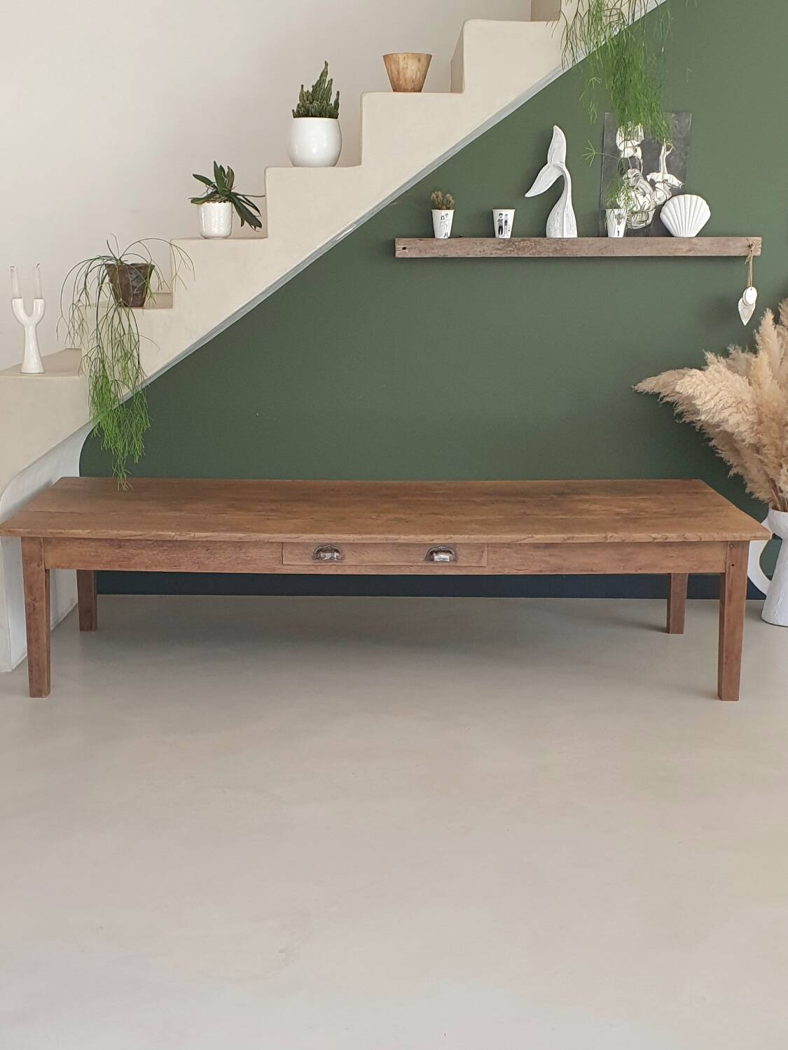 Grande table basse de ferme ancienne 220cm