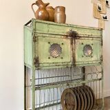 Storage cabinet in water green metal