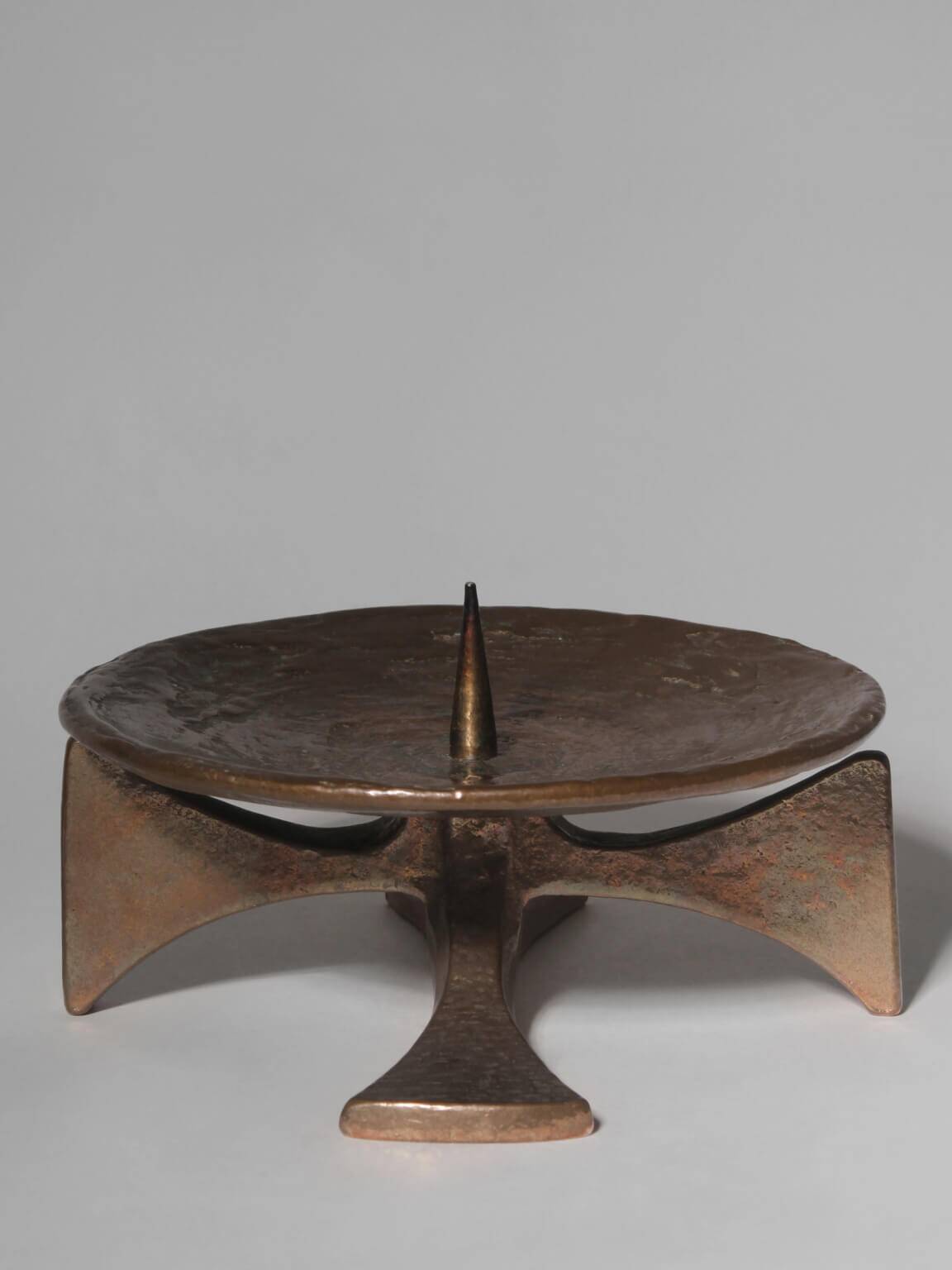 Brutalist Massive Bronze Candle Holder, 1960s