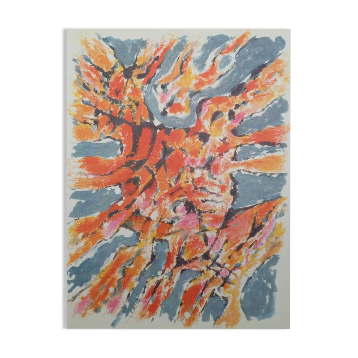 Alfred manessier: watercolor - color lithograph