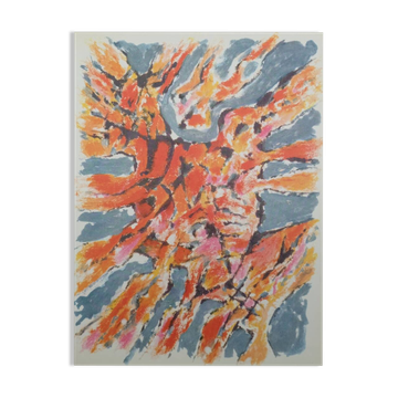 Alfred manessier: watercolor - color lithograph